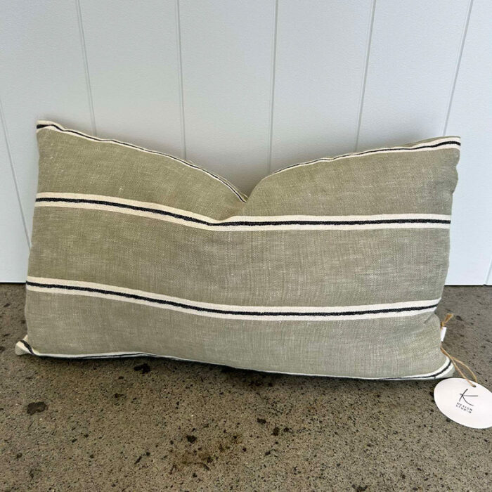 Green Stripe Lumbar Cushion