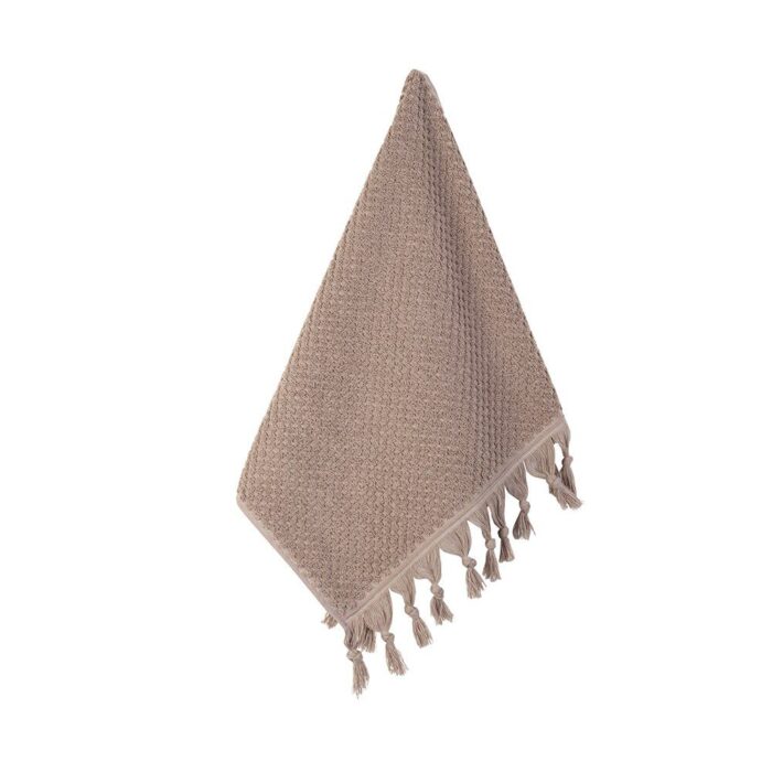 Textured Tassel Hand Towel - Natural