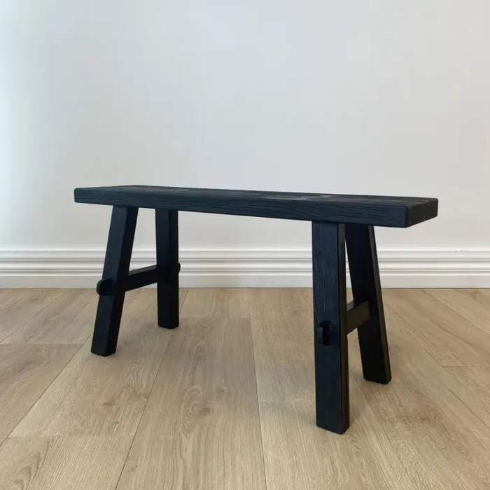 Reclaimed Wood Medium Bench - Black
