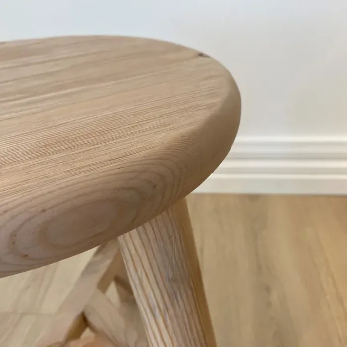Reclaimed Wood Round Stool - Image 2
