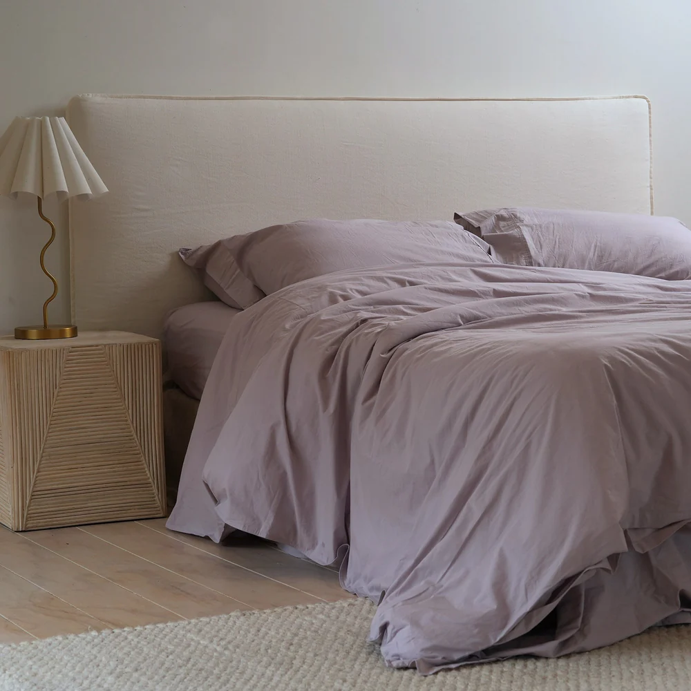 Home Lab - Stonewashed Cotton Duvet Cover Set - Lavender King Single