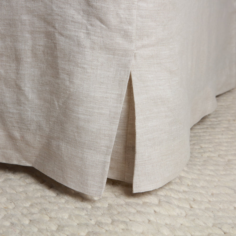 Home Lab - French Flax Linen Bed Skirt - Natural Oat Queen