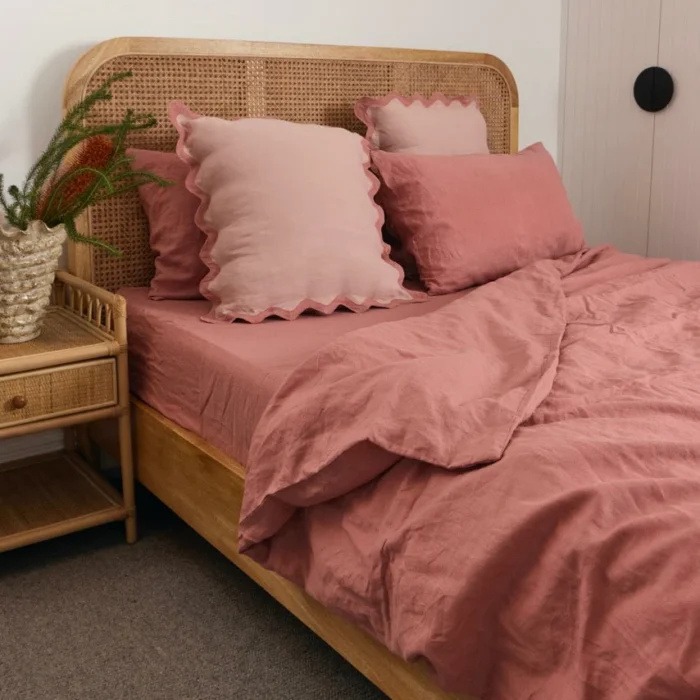European Flax Linen Duvet Cover – Dusky Pink King | K Design Studio
